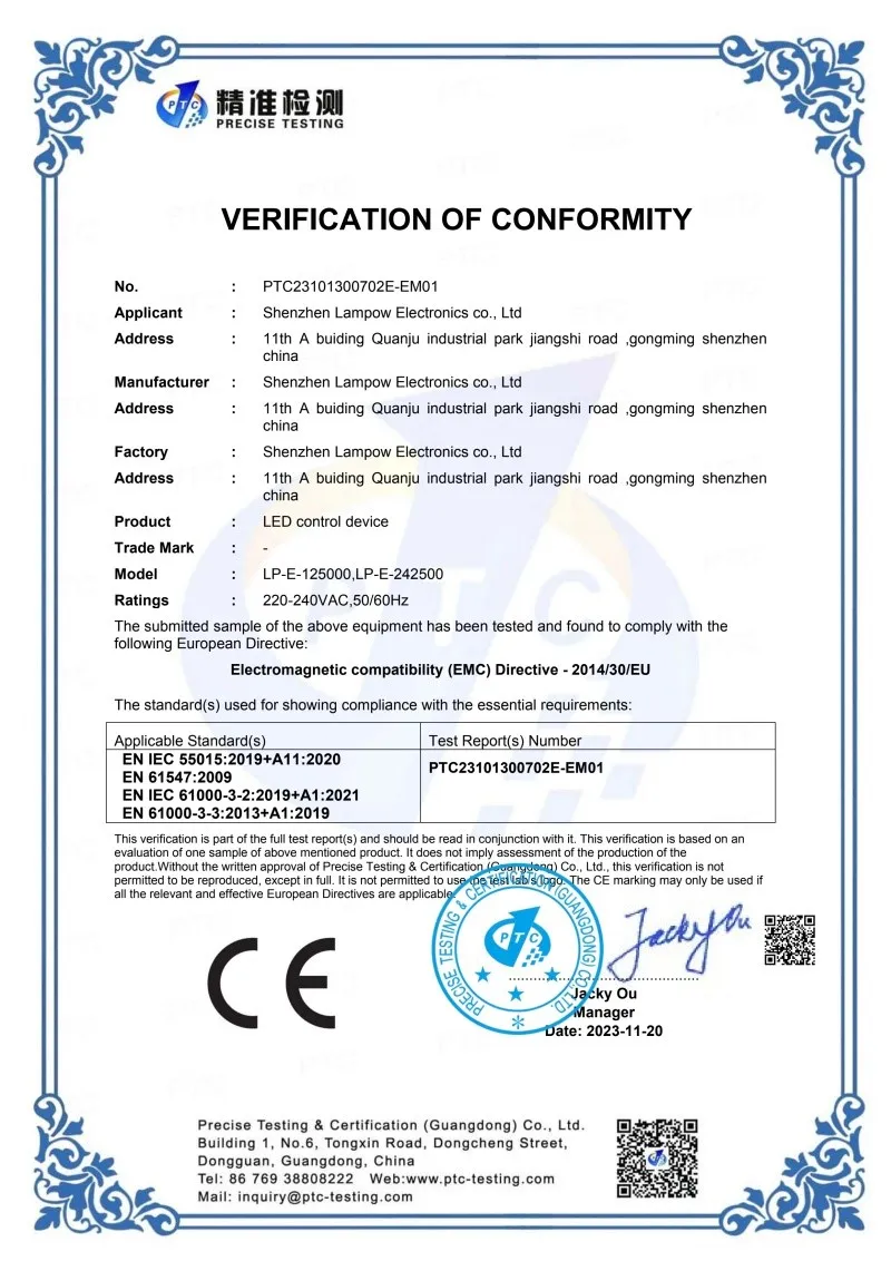 60W EMC CERTIFICATE0 60W EMC CERTIFICATE0